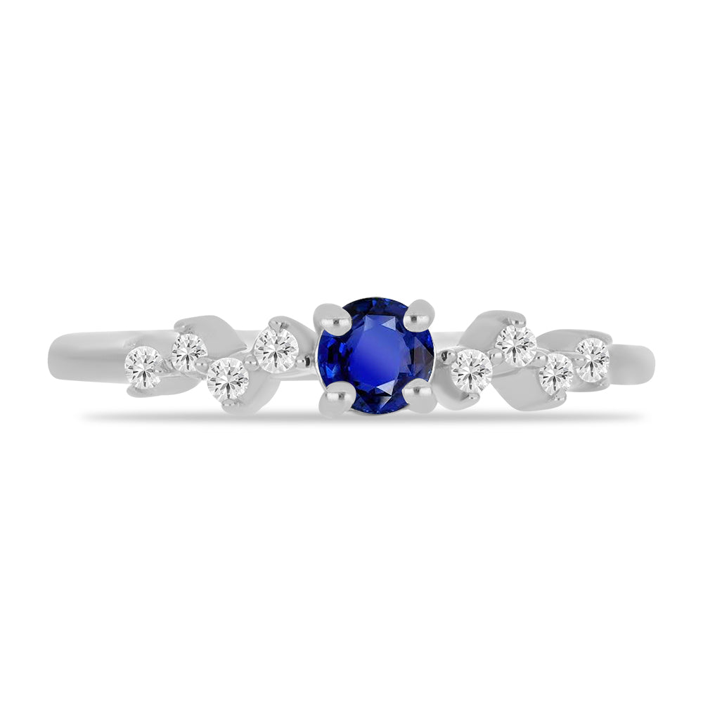 Anillo de Plata con Zafiro Azul Australiano y Topacio Blanco