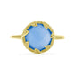 Anillo de Plata Bañada en Oro con Calcedonia Azul