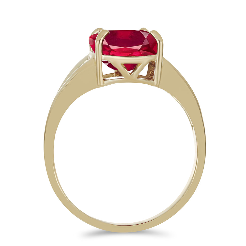 Anillo de Plata Bañada en Oro con Rubí de Madagascar 2 