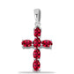 Cruz Colgante de Plata con Rubelita de Cruzeiro
