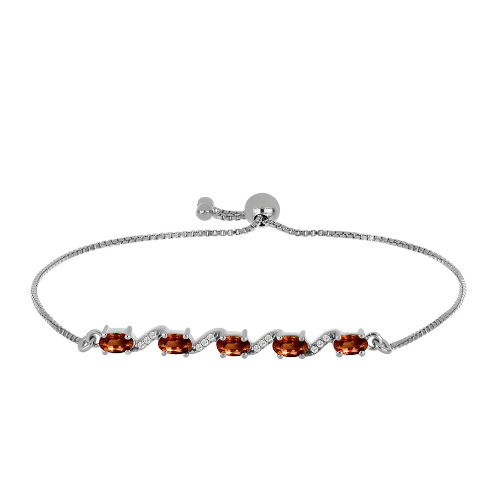Pulsera de Plata con Andalusita y Topacio Blanco