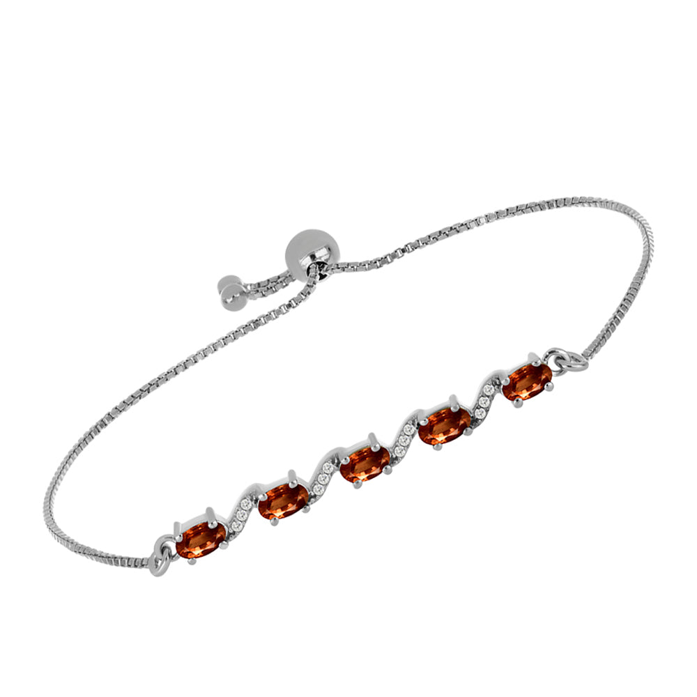 Pulsera de Plata con Andalusita y Topacio Blanco 2 