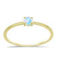 Anillo de Plata Bañada en Oro con Piedra Lunar Arco Iris