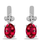 Pendientes de Plata con Rubelita de Cruzeiro y Topacio Blanco