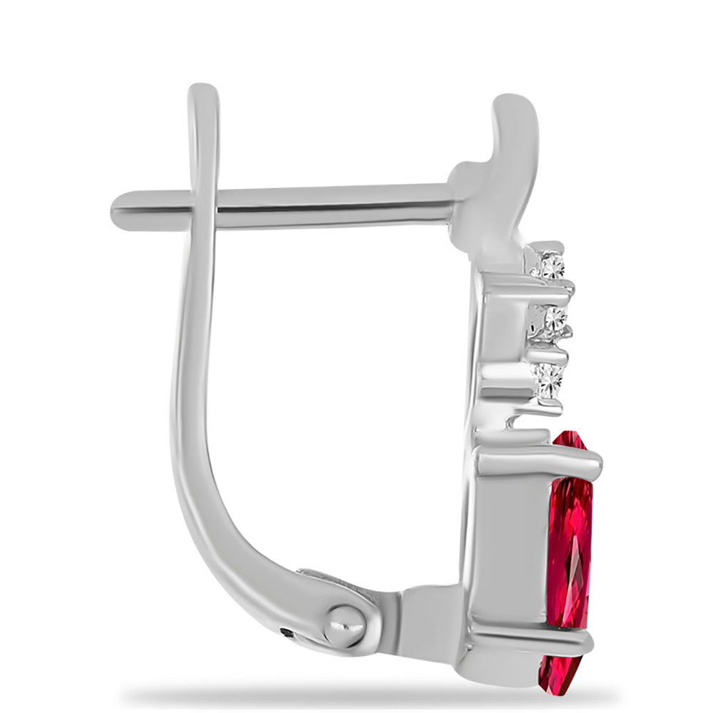 Pendientes de Plata con Rubelita de Cruzeiro y Topacio Blanco 2 