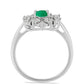 Anillo de Plata con Esmeralda de Brasil y Topacio Blanco