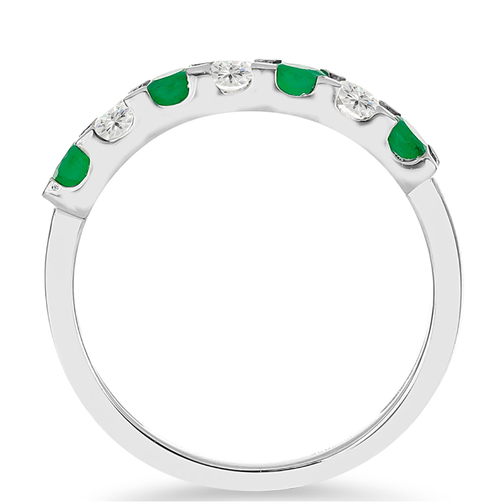 Anillo de Plata con Esmeralda de Brasil y Topacio Blanco