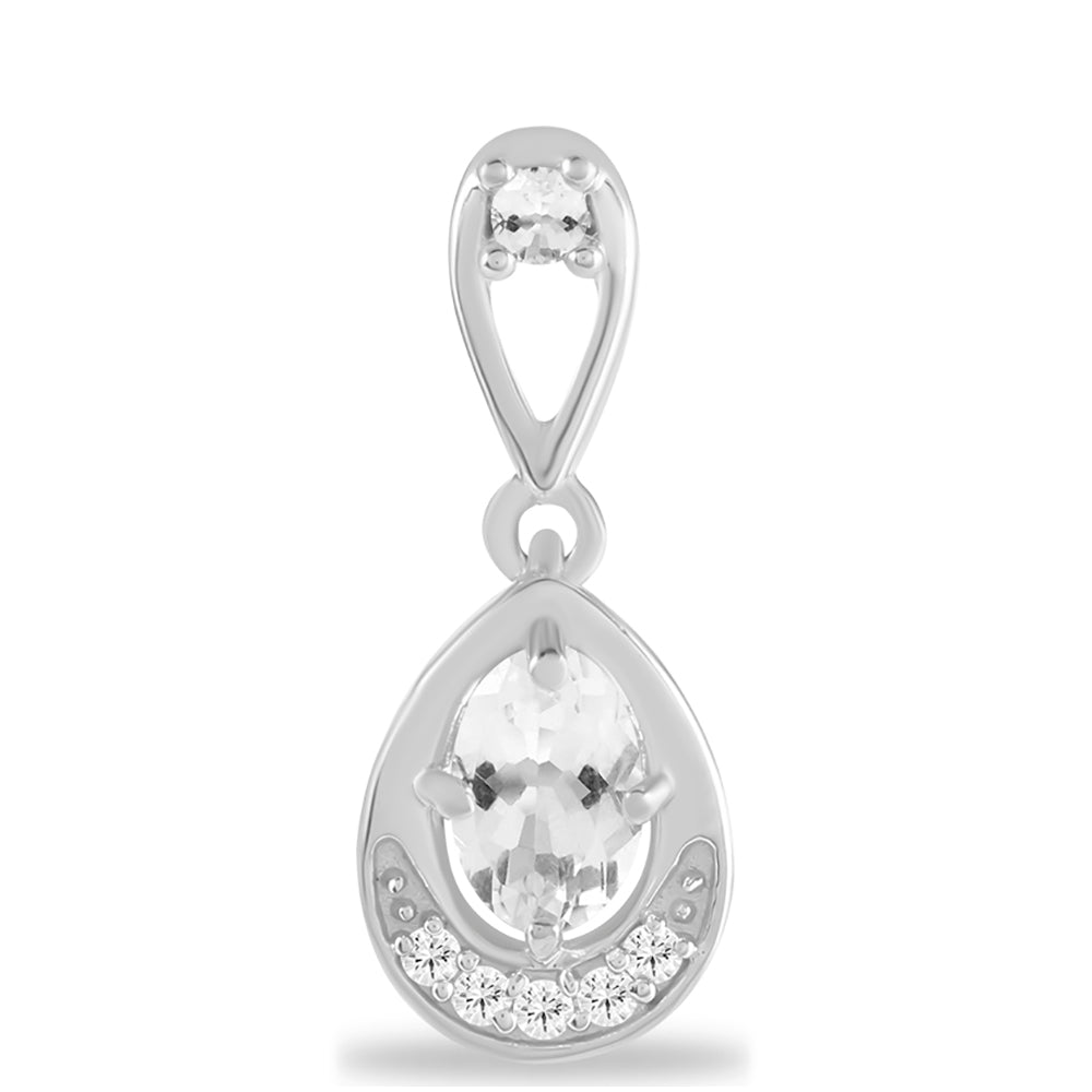Colgante de Plata con Petalita de Kalgoorli y Topacio Blanco 1 