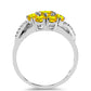 Anillo de Plata con Citrino de los Montes Urales y Topacio Blanco