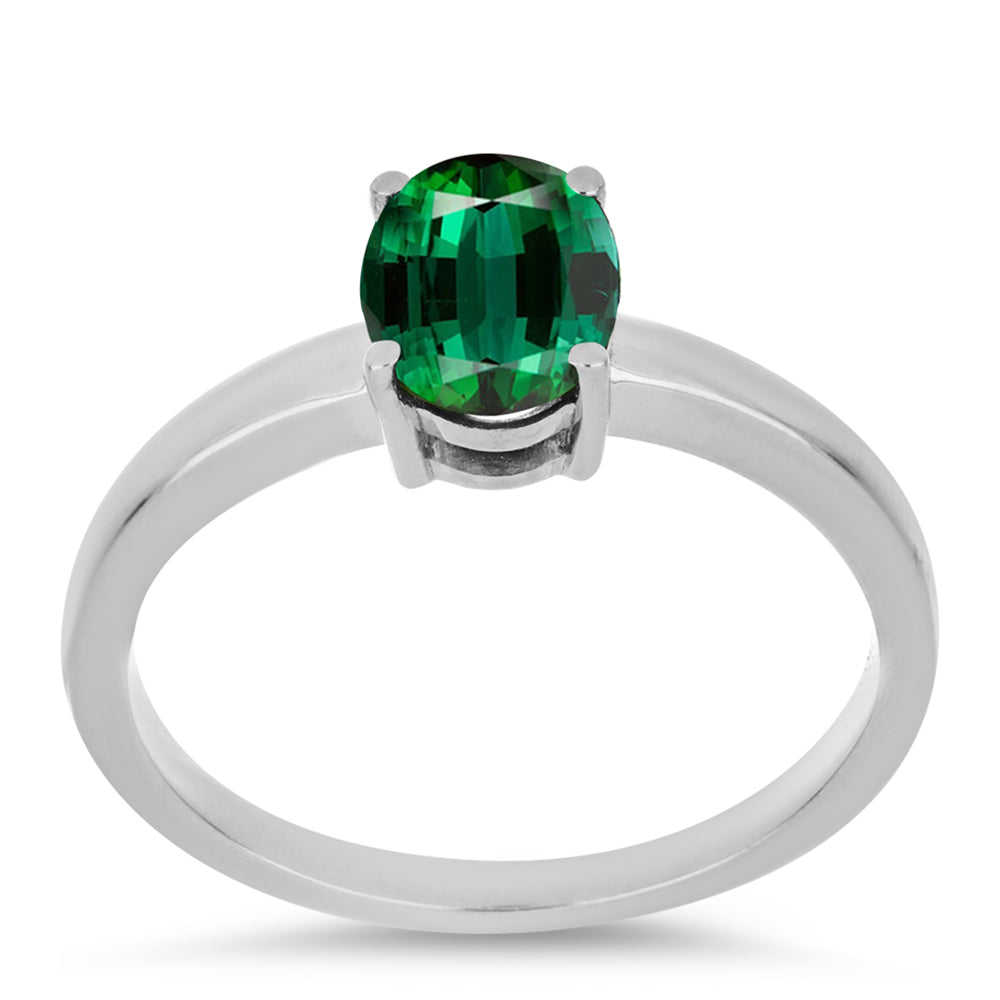 Anillo de Plata con Turmalina Verde 3 