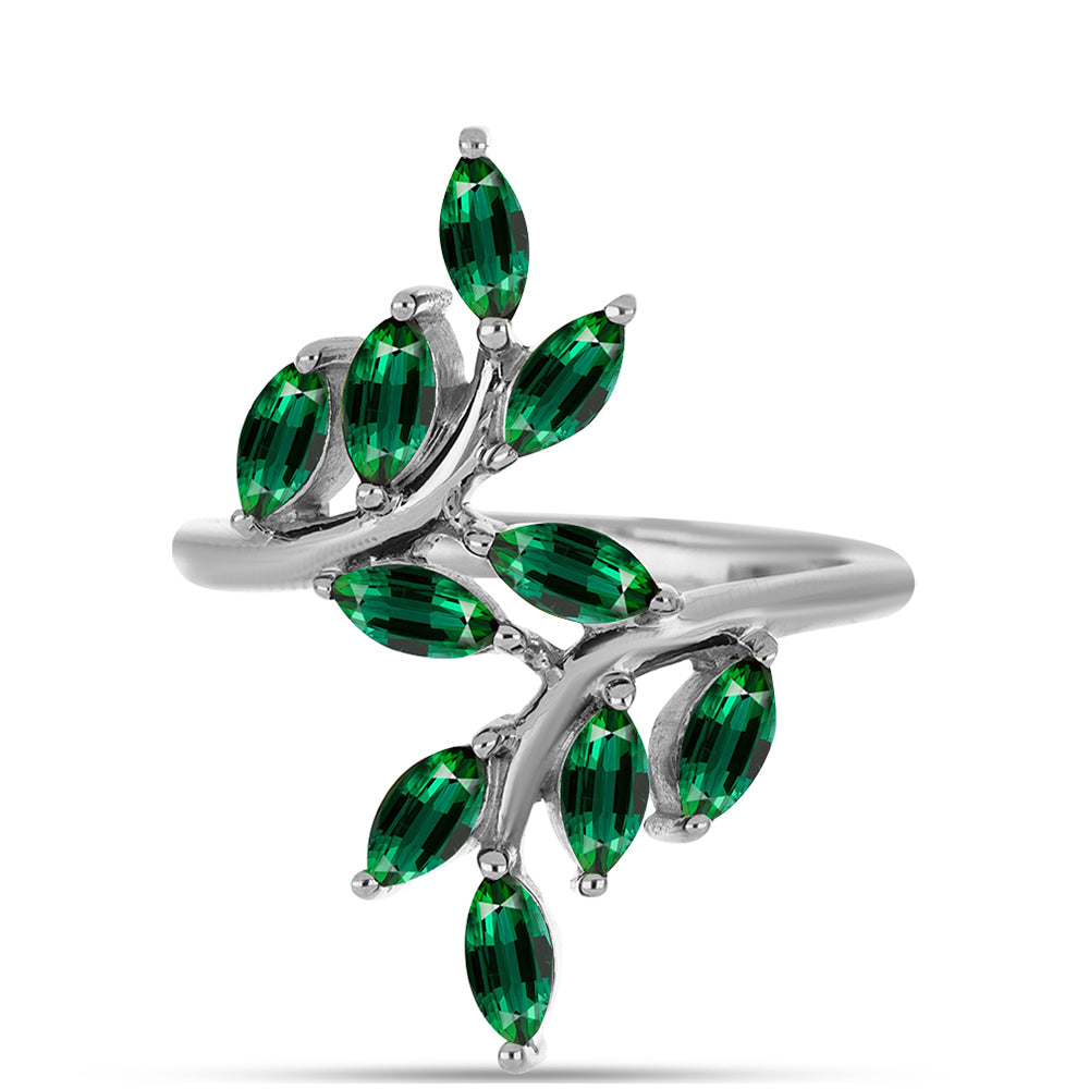 Anillo de Plata con Turmalina Verde
