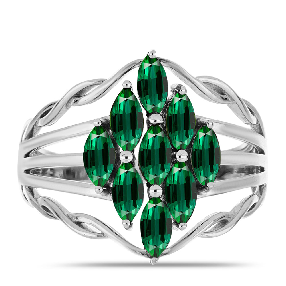 Anillo de Plata con Turmalina Verde