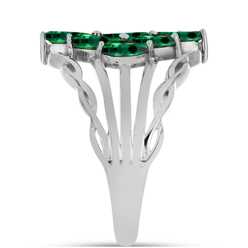 Anillo de Plata con Turmalina Verde 4 