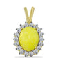 Colgante de Plata Bañada en Oro con Serpentina Amarilla y Topacio Blanco