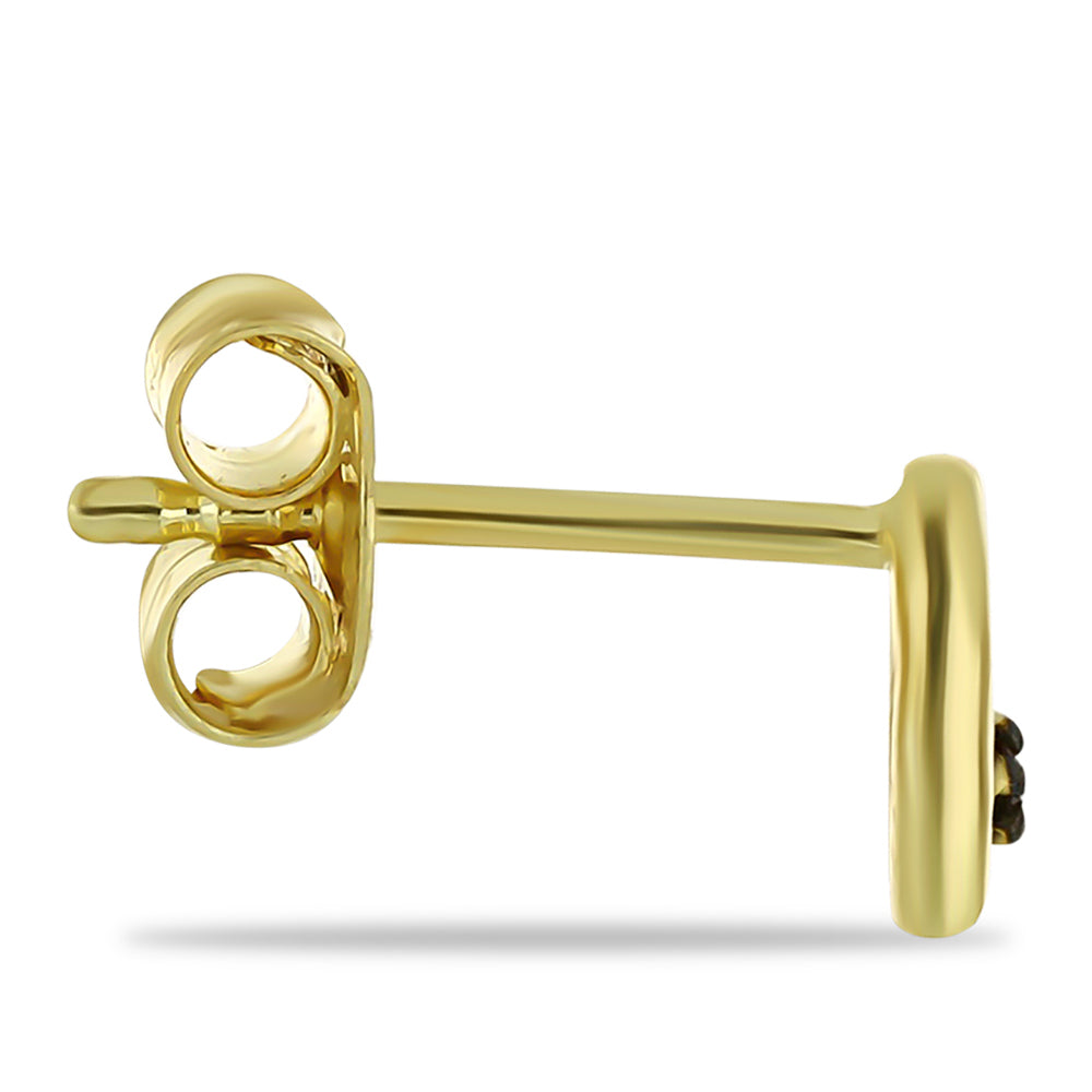 Pendientes de Plata Bañada en Oro con Diamante Rojo 2 