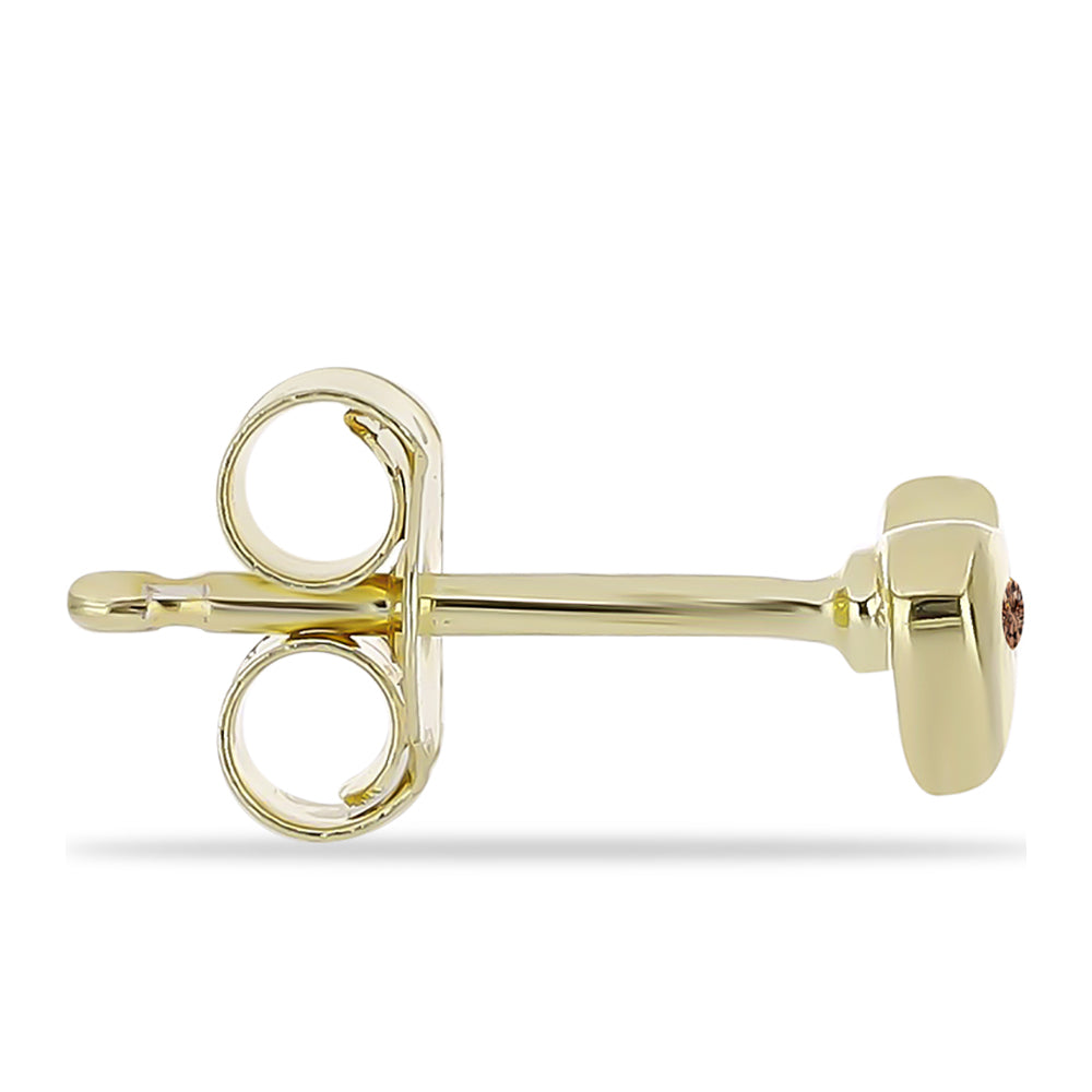 Pendientes de Plata Bañada en Oro con Diamante Champagne 2 