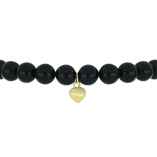 Pulsera de Plata Bañada en Oro con Ónix Negro