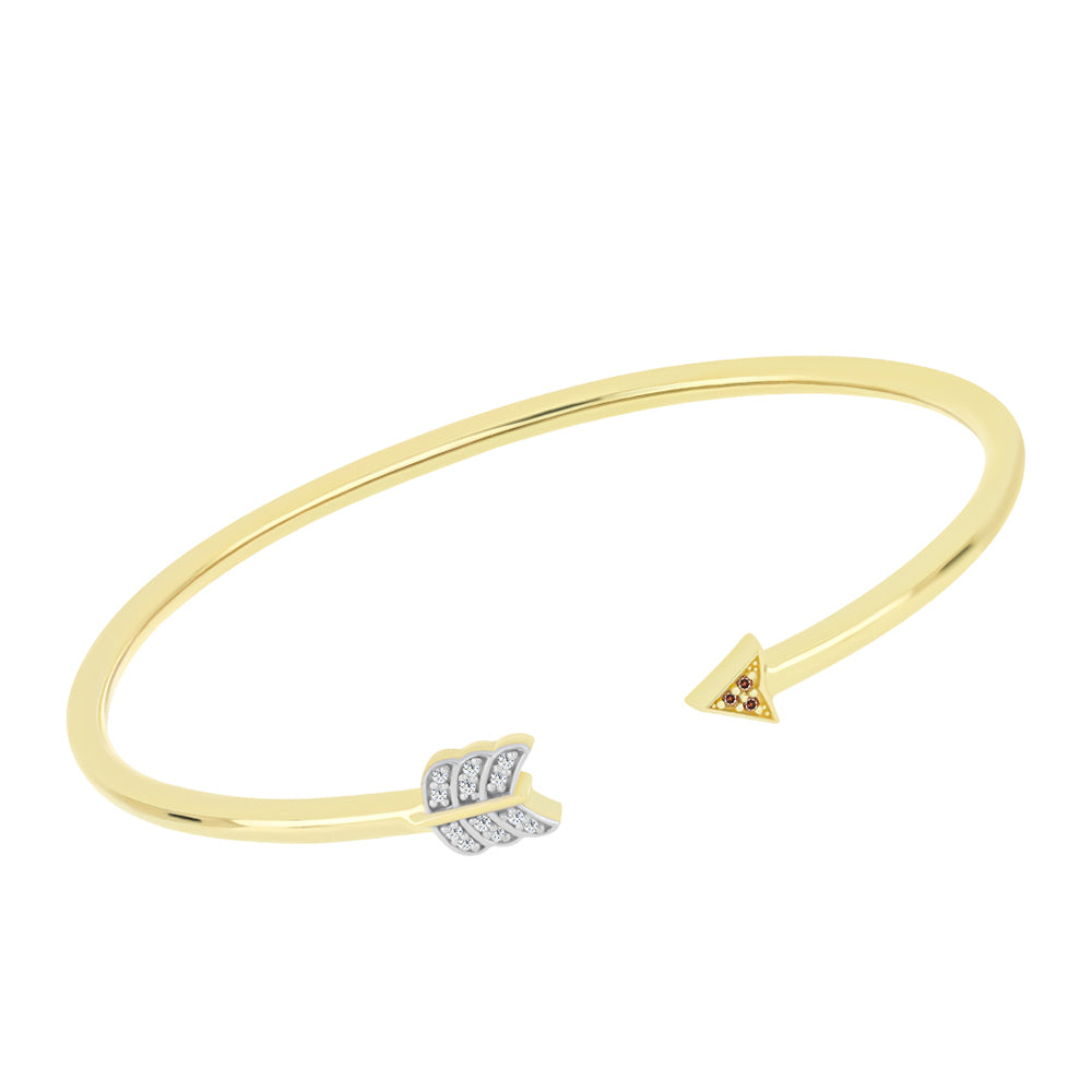 Brazalete de Plata Bañada en Oro con Diamante Champagne y Diamante blanco 4 