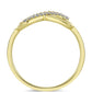 Anillo de Plata Bañada en Oro con Diamante Champagne y Diamante blanco