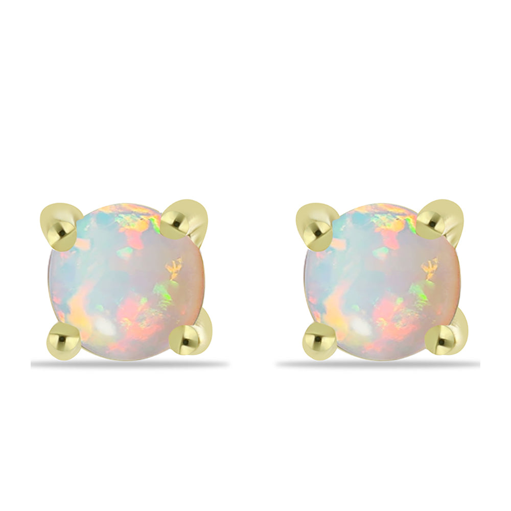 Pendientes de Plata Bañada en Oro con Ópalo Welo