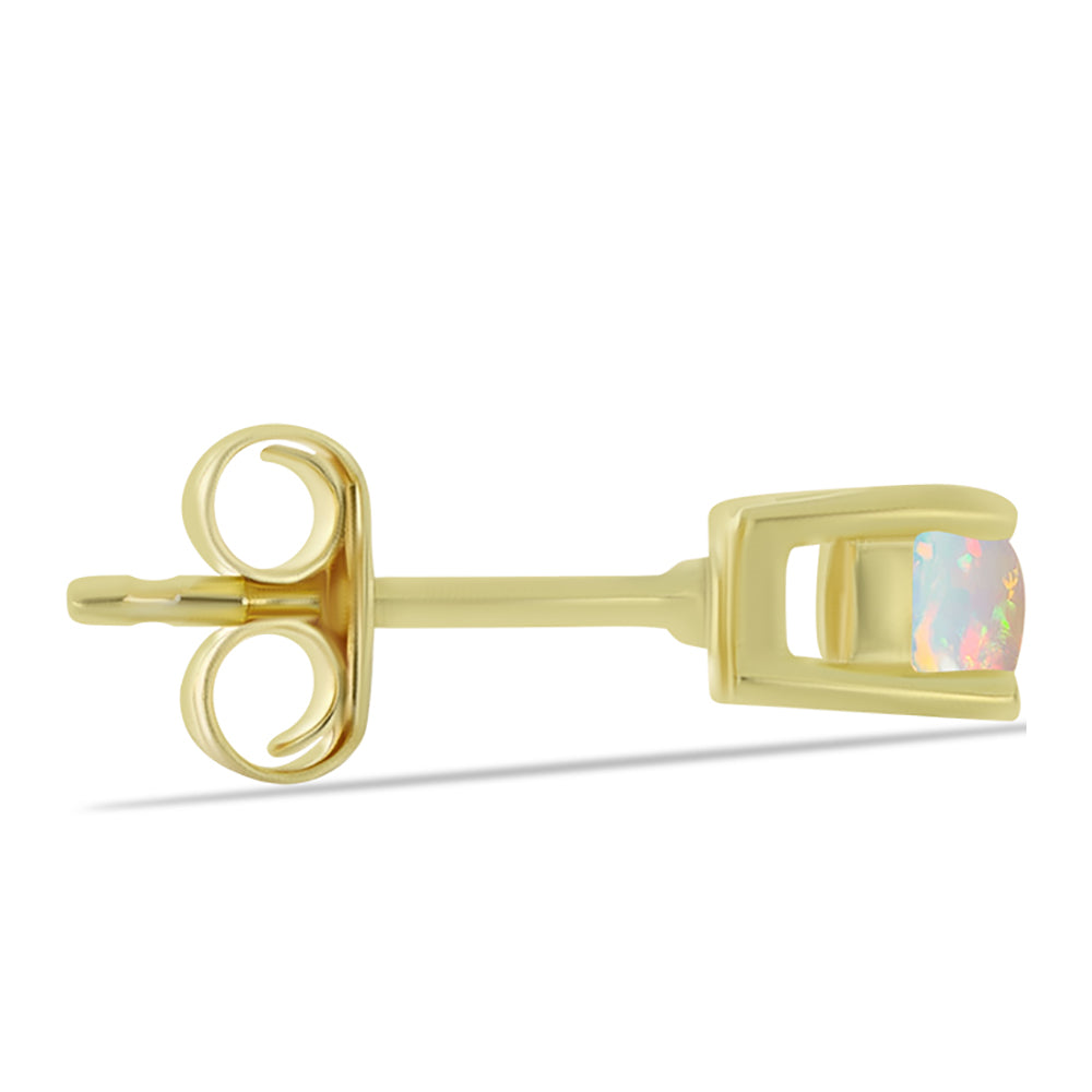 Pendientes de Plata Bañada en Oro con Ópalo Welo