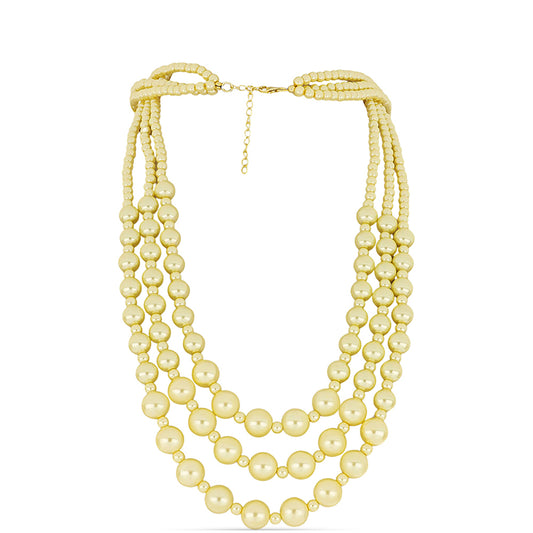 Collar de Plata Bañada en Oro con Perlas Melocotón