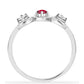 Anillo de Plata con Rubí de Madagascar y Diamante blanco