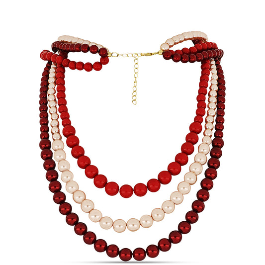 Collar de Plata Bañada en Oro con Perlas Melocotón