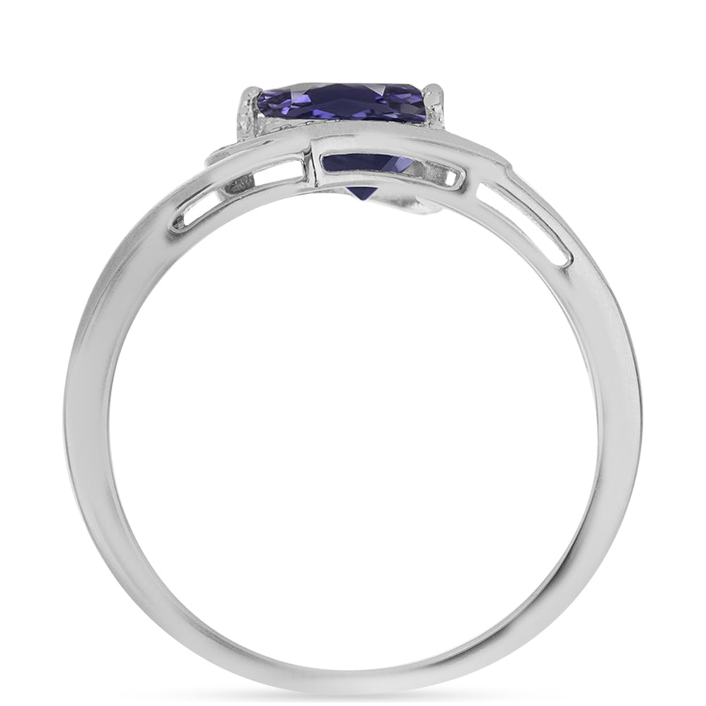 Anillo de Plata con Lolita y Topacio Blanco 2 