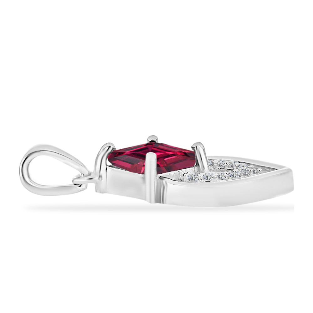 Colgante de Plata con Rubí de Madagascar y Diamante blanco 2 