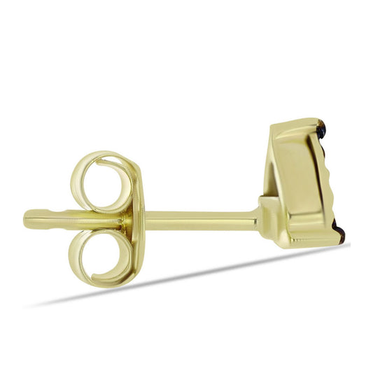 Pendientes de Plata Bañada en Oro con Diamante Azul