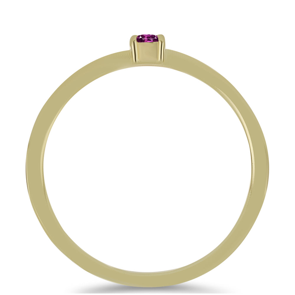 Anillo de Plata Bañada en Oro con Zafiro Púrpura