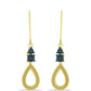 Pendientes de Plata Bañada en Oro con Diamante Azul