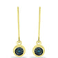 Pendientes de Plata Bañada en Oro con Diamante Azul