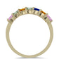 Anillo de Plata Bañada en Oro con Zafiro Arco Iris Rosebery y Topacio Blanco