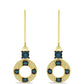 Pendientes de Plata Bañada en Oro con Diamante Azul