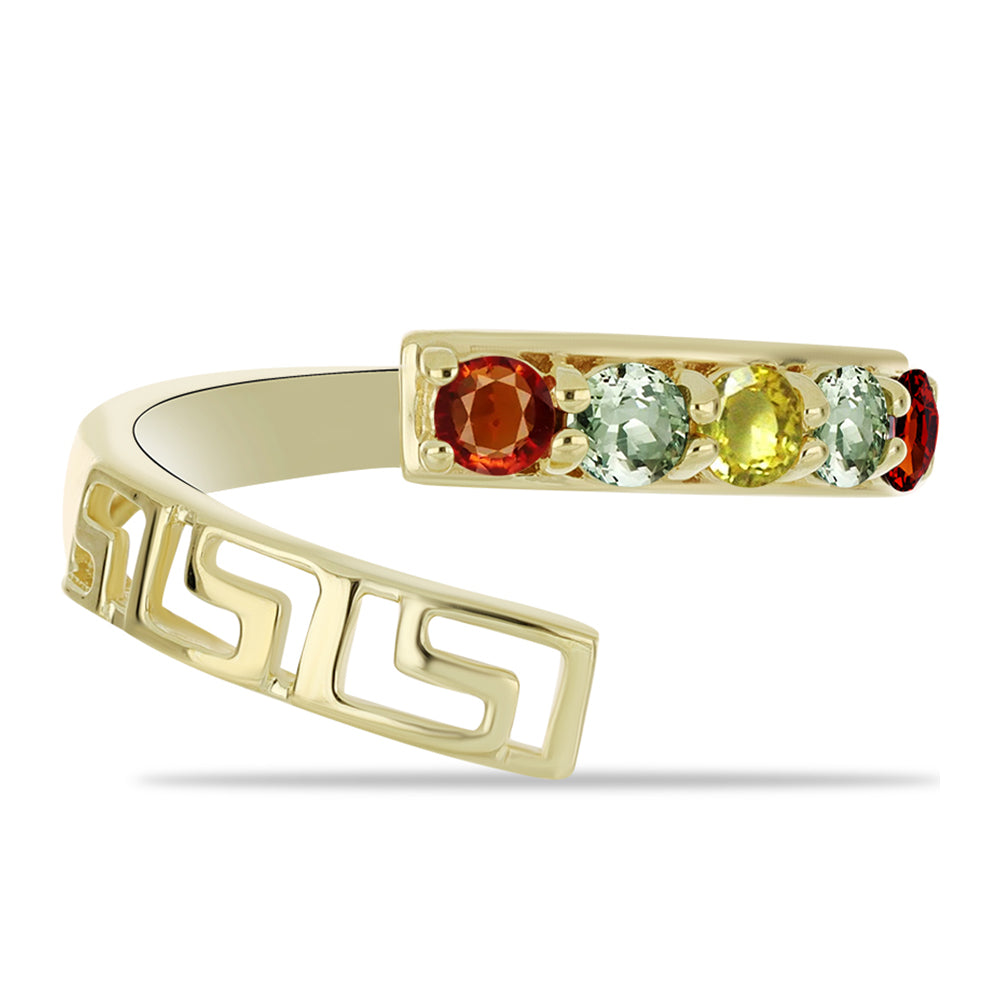 Anillo de Plata Bañada en Oro con Zafiro Arco Iris Rosebery 1 