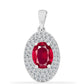 Colgante de Plata con Rubí de Madagascar y Diamante blanco