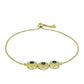 Pulsera de Plata Bañada en Oro con Diamante Azul