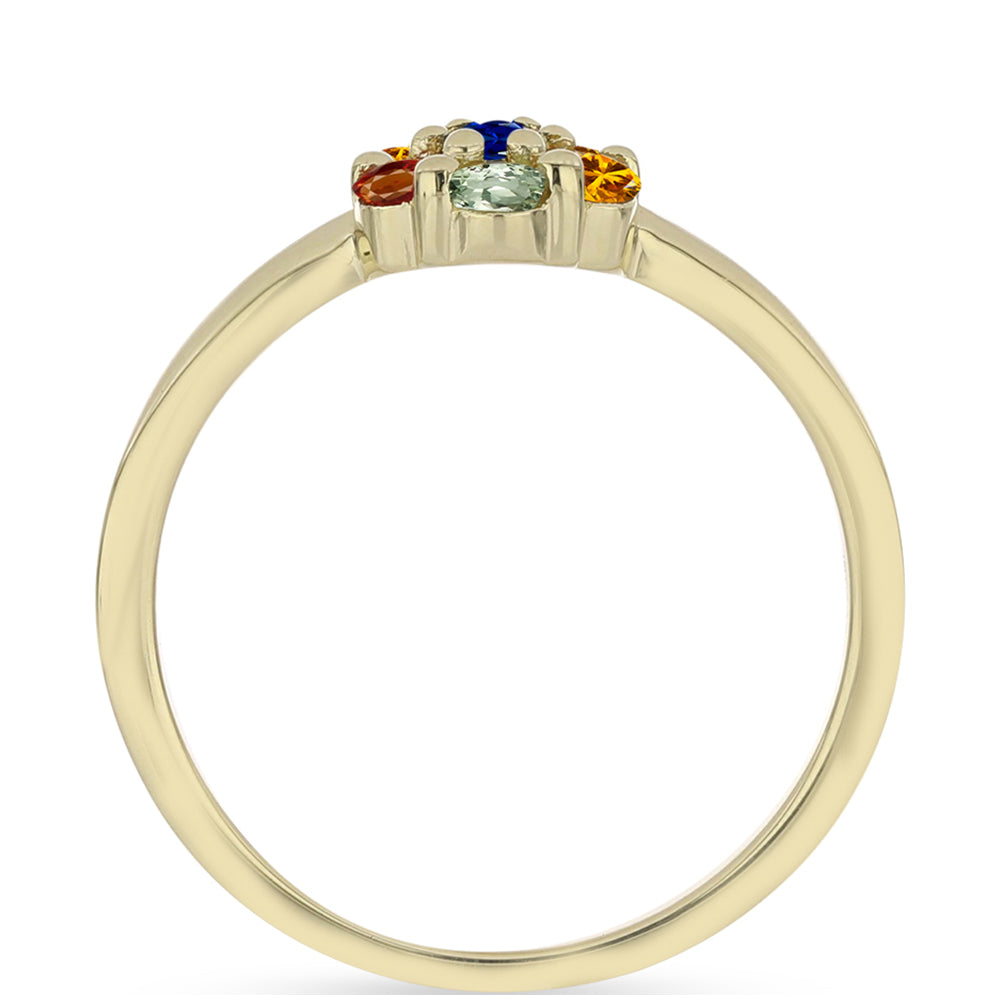 Anillo de Plata Bañada en Oro con Zafiro Arco Iris Rosebery 2 