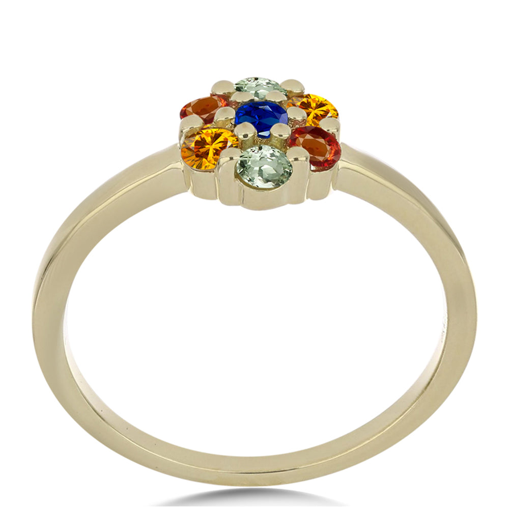 Anillo de Plata Bañada en Oro con Zafiro Arco Iris Rosebery 3 