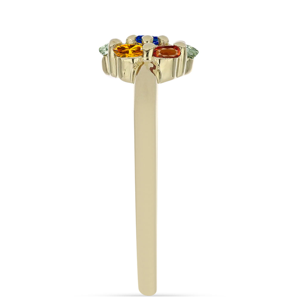 Anillo de Plata Bañada en Oro con Zafiro Arco Iris Rosebery