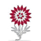 Broche de Plata con Rubí de Madagascar y Diamante blanco