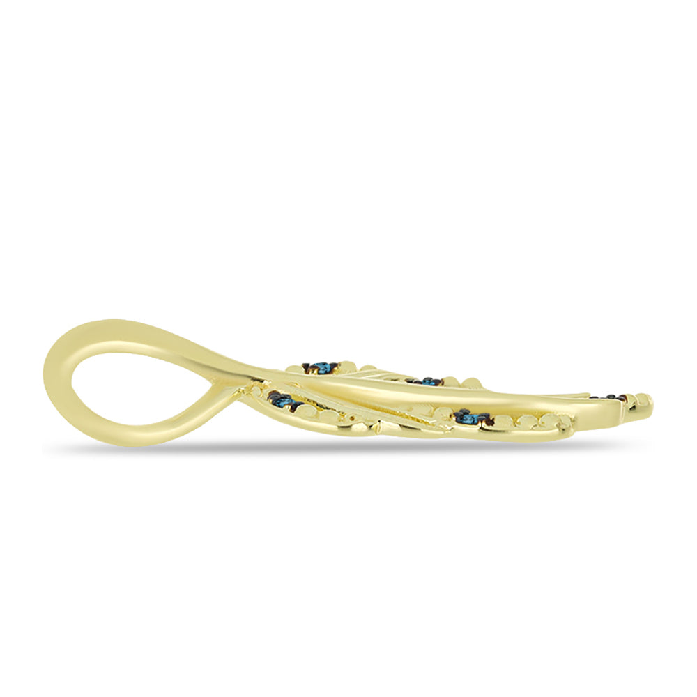 Colgante de Plata Bañada en Oro con Diamante Azul 2 