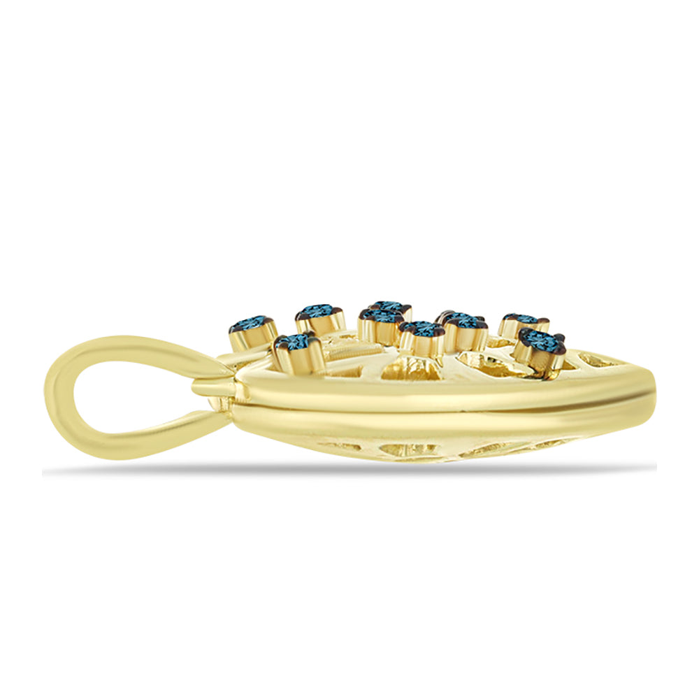Colgante de Plata Bañada en Oro con Diamante Azul 2 