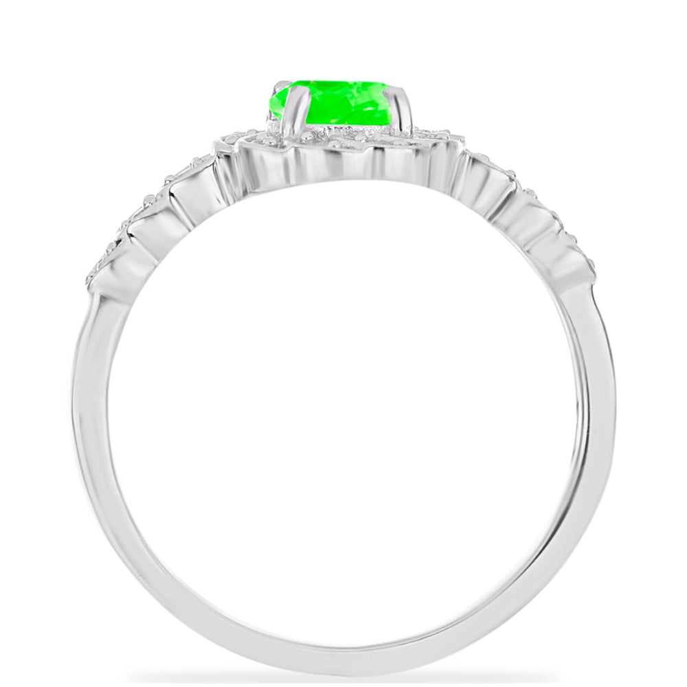 Anillo de Plata con Ópalo Hialita y Topacio Blanco 2 