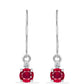 Pendientes de Plata con Rubí de Madagascar y Diamante blanco