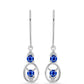 Pendientes de Plata con Zafiro Azul Australiano y Topacio Blanco