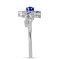Anillo de Plata con Zafiro Azul Australiano y Topacio Blanco