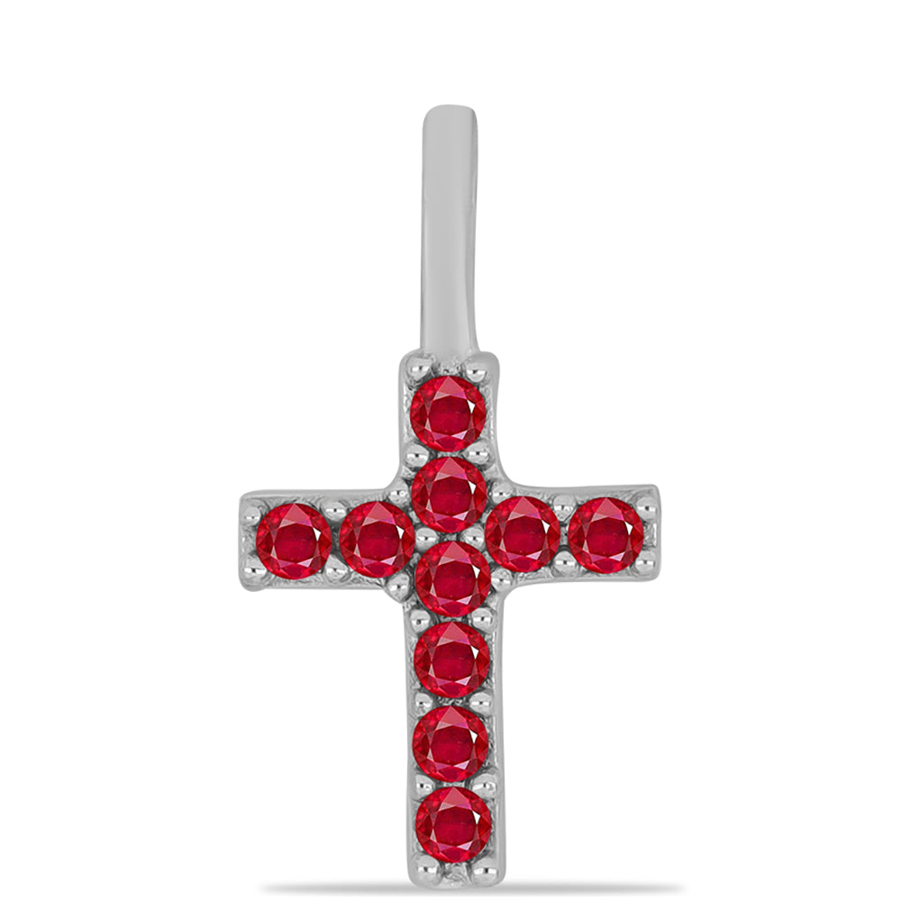Cruz Colgante de Plata con Ágata Roja 1 